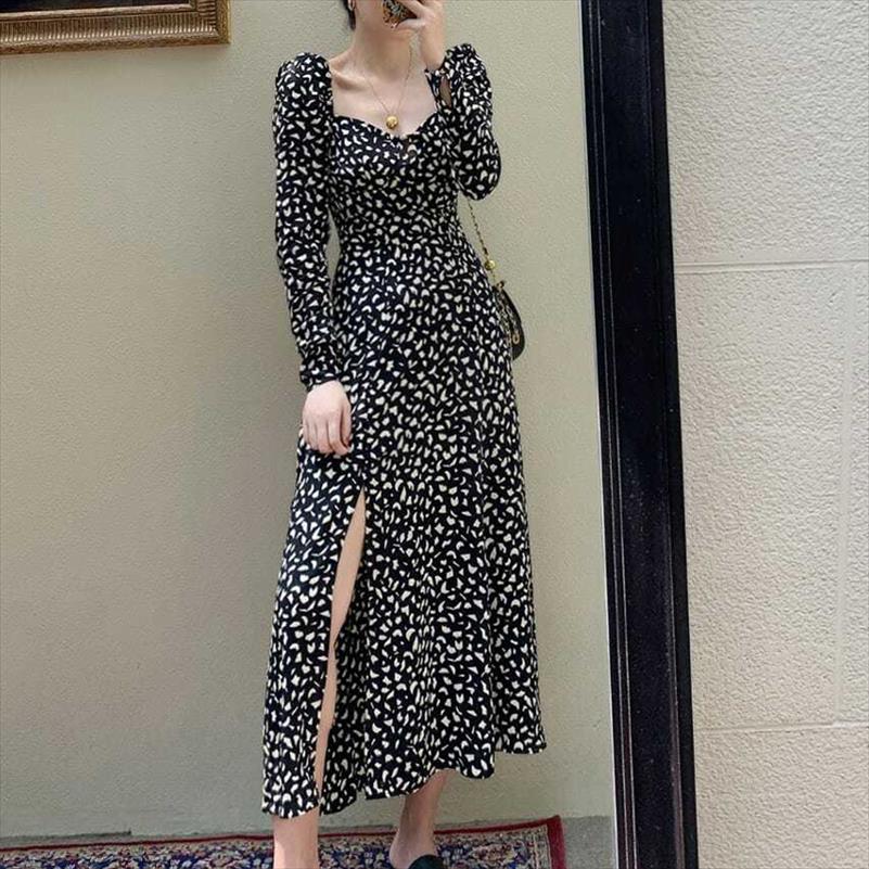 Split Fork Floral High Waist Long Dress Women Korea Fashion Sleeve Dresses Woman Retro Slim Short Female, Black
Split Fork Floral High Waist Long Dress Women Korea Fashion Sleeve Dresses Woman Retro Slim Short Female, Black