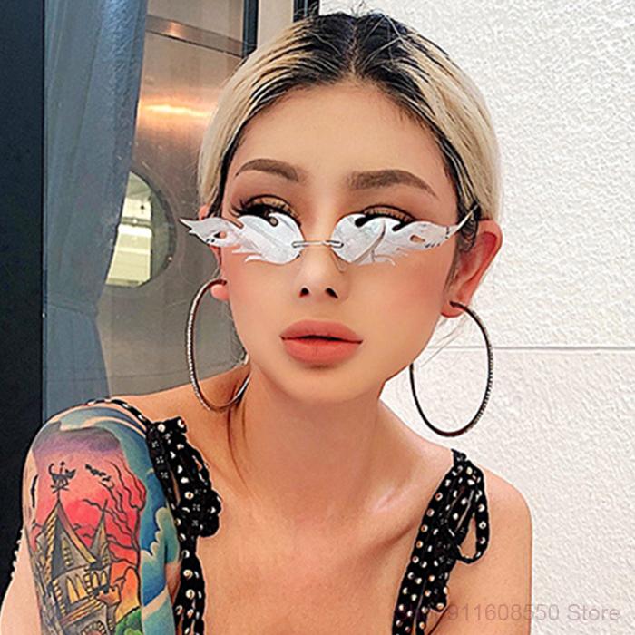 Sunglasses GOZLUGU 2022 Luxury Fashion Fire Flame Women Retro Rimless Wave Sun Glasses Metal Shades For Eyewear UV400
Sunglasses GOZLUGU 2022 Luxury Fashion Fire Flame Women Retro Rimless Wave Sun Glasses Metal Shades For Eyewear UV400