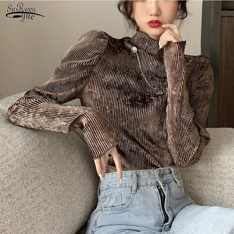 Women's Blouses & Shirts Arrival Vintage Puff Sleeve Ladies Tops Corduroy Pleated Loose Women Casual Short Pullover For 12331, Black
Women's Blouses & Shirts Arrival Vintage Puff Sleeve Ladies Tops Corduroy Pleated Loose Women Casual Short Pullover For 12331, Black