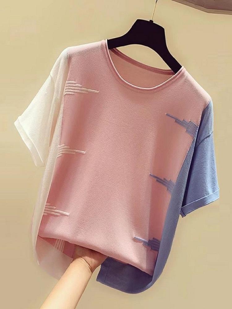 Women's Sweaters TuangBiang Summer 2022 Tricolor Patchwork Women Pullovers O-Neck Elastic Knitted T-Shirt Female Cotton Splicing Thin Autumn, Pink
Women's Sweaters TuangBiang Summer 2022 Tricolor Patchwork Women Pullovers O-Neck Elastic Knitted T-Shirt Female Cotton Splicing Thin Autumn, Pink