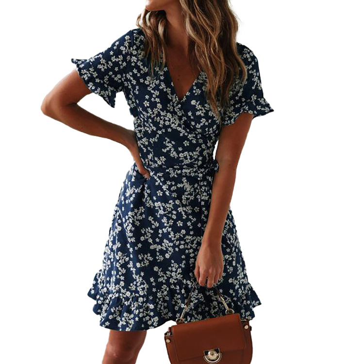 Summer Dress 2022 Sexy V-neck print Bohemian beach Short sleeve One-line mini Wrap, Green
Summer Dress 2022 Sexy V-neck print Bohemian beach Short sleeve One-line mini Wrap, Green