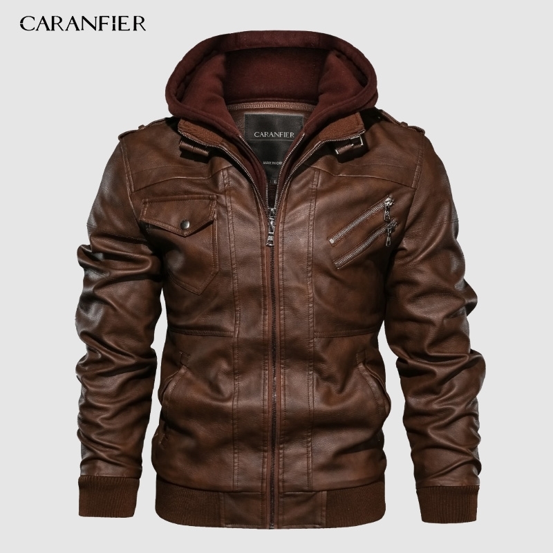 CARANFIER Mens PU Hooded Jackets Coats Motorcycle Biker Faux Leather Jacket Men Classic Winter Jackets Clothes European Size 220728, No hood coffee 
CARANFIER Mens PU Hooded Jackets Coats Motorcycle Biker Faux Leather Jacket Men Classic Winter Jackets Clothes European Size 220728, No hood coffee