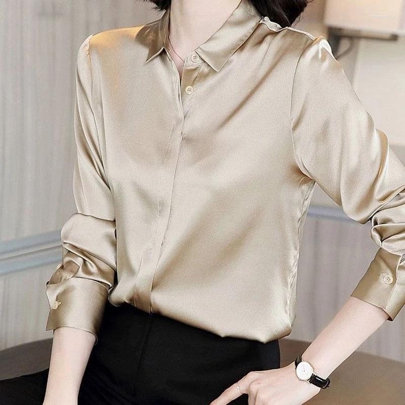 Women' Blouses & Shirts Blusas Woman Button Up Satin Silk Shirt Vintage Blouse Women White Lady Long Sleeves Female Loose Street Womens Shi, Black
Women' Blouses & Shirts Blusas Woman Button Up Satin Silk Shirt Vintage Blouse Women White Lady Long Sleeves Female Loose Street Womens Shi, Black