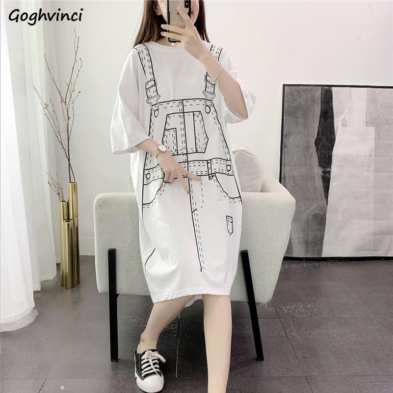 Dress Women Summer Half-sleeve Printed Mid-calf Preppy Style Harajuku Loose H-line Fake-two Pieces Korean-style Simple Casual, Color1
Dress Women Summer Half-sleeve Printed Mid-calf Preppy Style Harajuku Loose H-line Fake-two Pieces Korean-style Simple Casual, Color1