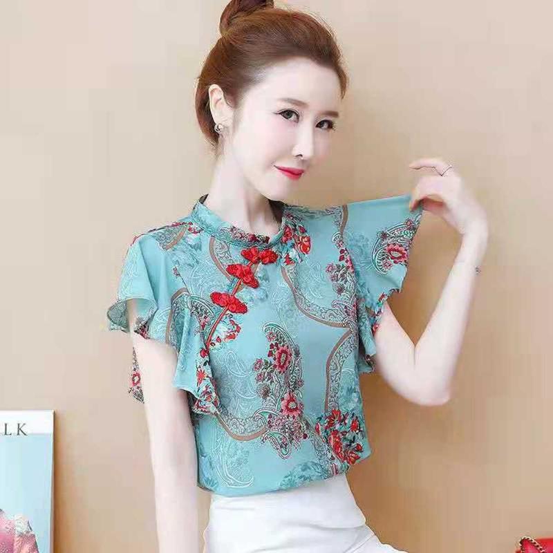 Ethnic Clothing Vintage Silk Blouse Chinese Style Floral Printing Cheongsam Tops Woman China Classical Sleeveless Qipao Shirt Costume TopEth
Ethnic Clothing Vintage Silk Blouse Chinese Style Floral Printing Cheongsam Tops Woman China Classical Sleeveless Qipao Shirt Costume TopEth