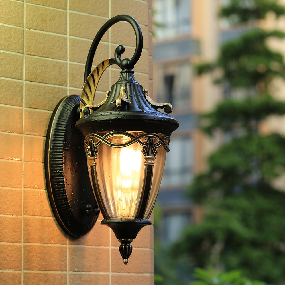 Public Park Outdoor Lamps Wall Lantern Waterproof Wall Fixture Vestibule Exterior Light Fixtures Forecourt Porch Lights Sconce Dooryard