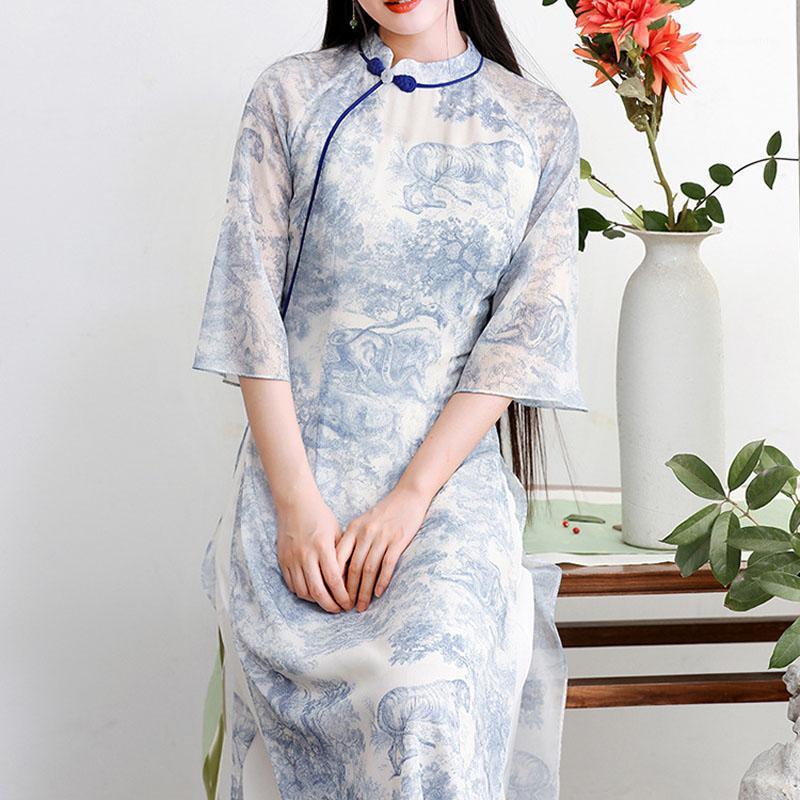 Ethnic Clothing Chinese Cheongsam Dresses For Women Traditional Costumes 2022 Slim Bodycon Floral Print Long Sleeve Slit Skirt Retro
Ethnic Clothing Chinese Cheongsam Dresses For Women Traditional Costumes 2022 Slim Bodycon Floral Print Long Sleeve Slit Skirt Retro