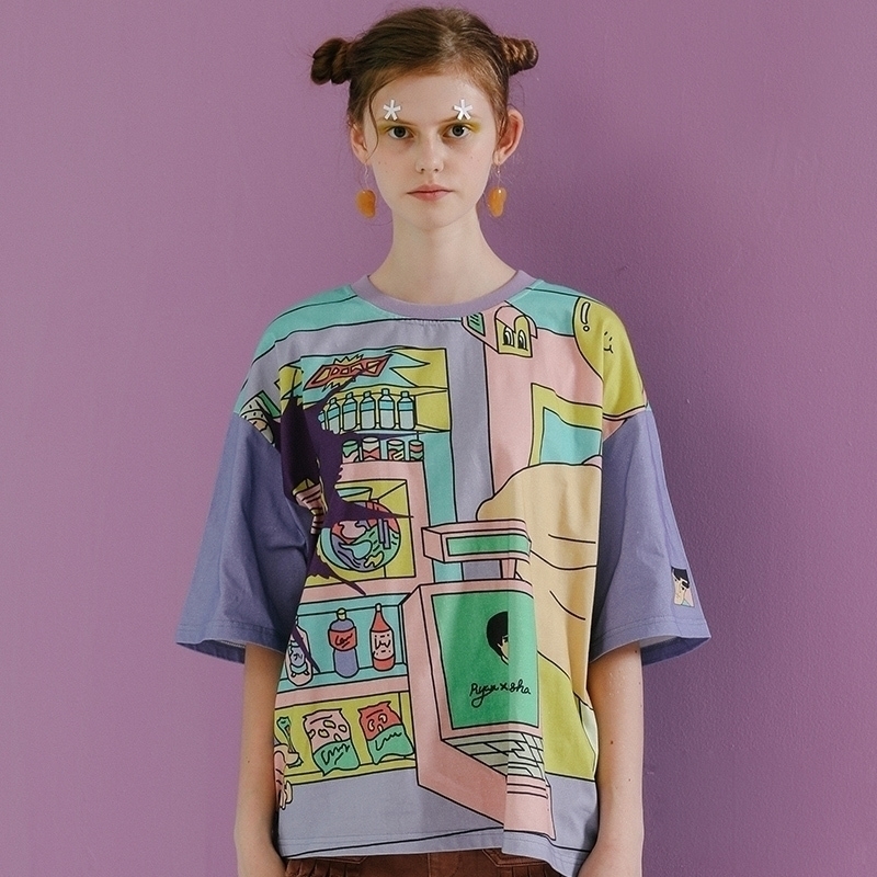 Harajuku Original Graffiti Womens Loose Tee Shirt Tops O Neck Short Sleeve Ladies Tshirts Mixed Colors Summer T Shrit Y200412, Picture color
Harajuku Original Graffiti Womens Loose Tee Shirt Tops O Neck Short Sleeve Ladies Tshirts Mixed Colors Summer T Shrit Y200412, Picture color