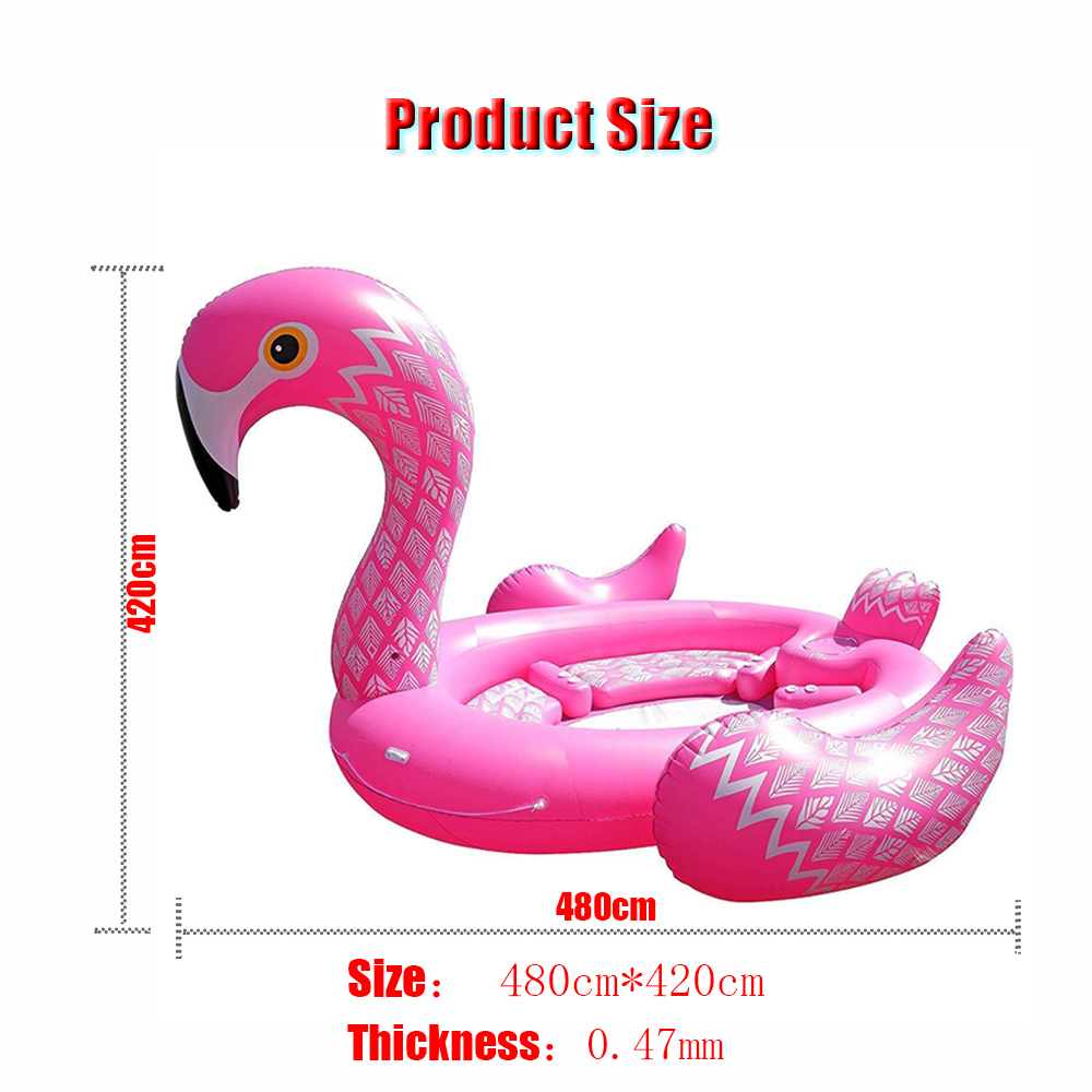 6-8person Huge Flamingo Pool Float Giant Inflatable Unicorn Swimming Pool Accessories Island For Party Floating wedding beach Boat Outdoor Toy