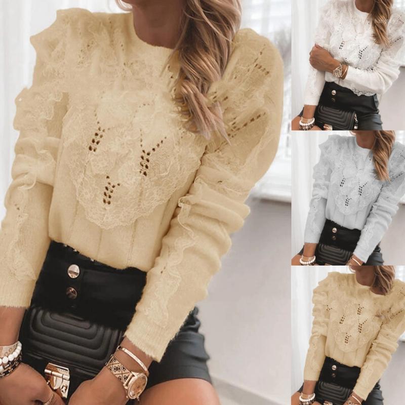 Women' Sweaters Pullover Sweater Women Cashmere Lace Stitching Solid Round Neck Long Sleeves Loose Knit Woman Lugentolo, White
Women' Sweaters Pullover Sweater Women Cashmere Lace Stitching Solid Round Neck Long Sleeves Loose Knit Woman Lugentolo, White