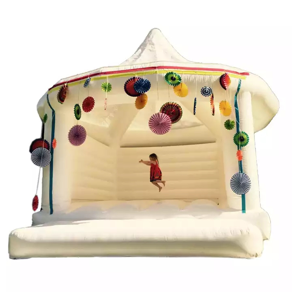 Commercial inflatable wedding bounce house inflatables white bouncy caslte jumping bouncer moonwalks for party decoration