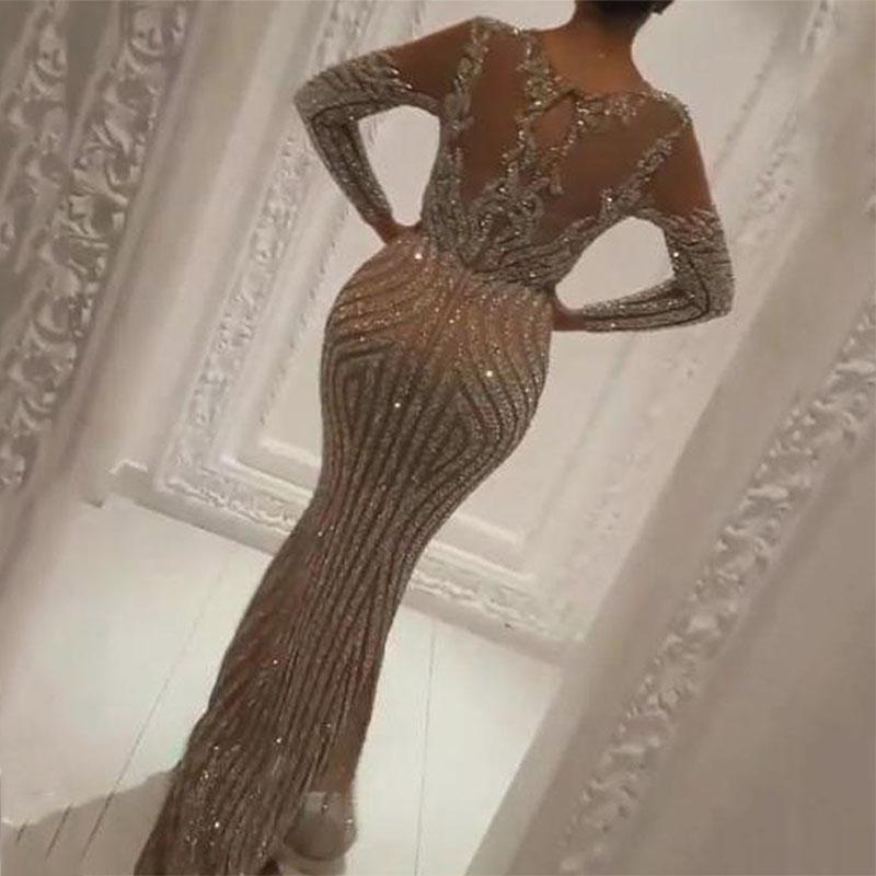 2022 Plus Size Arabic Aso Ebi Luxurious Mermaid Sparkly Prom Dresses Lace Beaded Evening Formal Party Second Reception Birthday Engagement Gowns Dress
