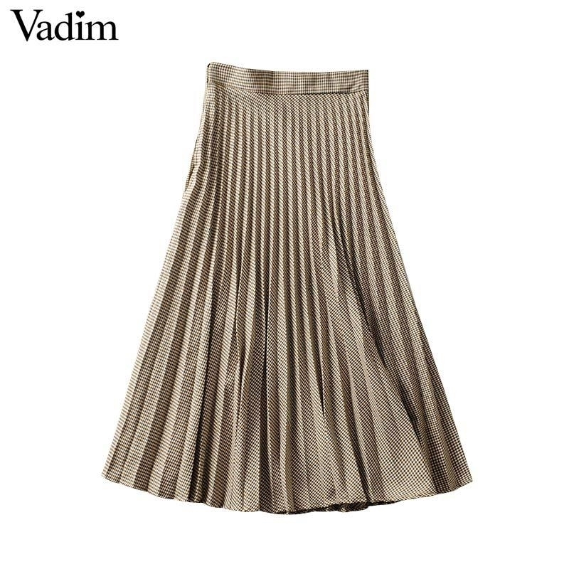 women elegant plaid midi pleated skirt side zipper high waist female retro mid calf skirts mujer BA794 Y200326, As picture
women elegant plaid midi pleated skirt side zipper high waist female retro mid calf skirts mujer BA794 Y200326, As picture