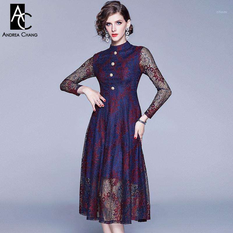 Casual Dresses -XXL Spring Autumn Woman Dress Ball Gown Dark Blue Wine Red Floral Pattern Lace Full Transparent Sleeve Chest Buttons Calf L, Multi
Casual Dresses -XXL Spring Autumn Woman Dress Ball Gown Dark Blue Wine Red Floral Pattern Lace Full Transparent Sleeve Chest Buttons Calf L, Multi