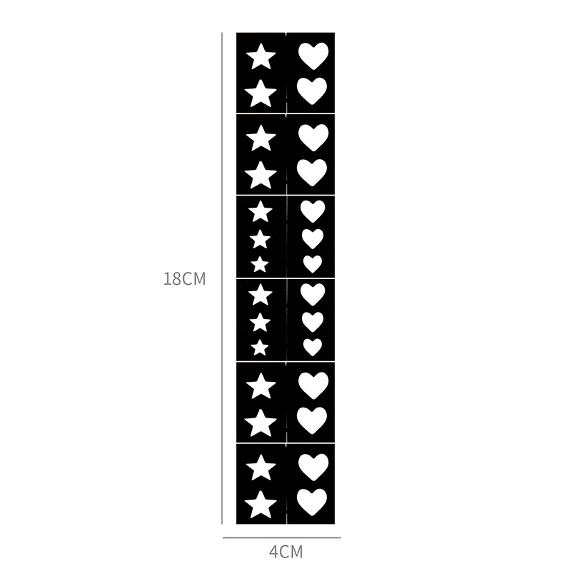 Nail Art Long Strip Hollow Spray Painting Decals Template Love Stars Butterfly DIY Hand-Painted Nail Stickers