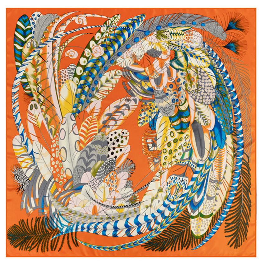 Twill Silk Scarf Women Colored Feathers Printing Square Scarves Fashion Wraps Female Foulards Large Hijab Shawls Neckerchief 130CM254W
Twill Silk Scarf Women Colored Feathers Printing Square Scarves Fashion Wraps Female Foulards Large Hijab Shawls Neckerchief 130CM254W