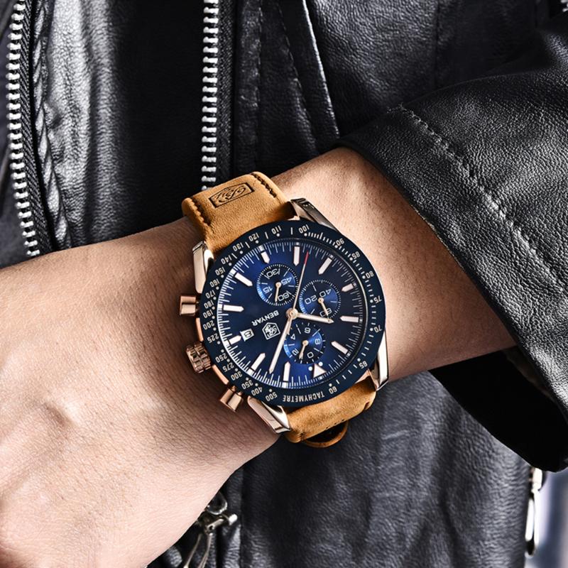 Montre-bracelets Benyar-2022 Luxury Men's Quartz Watch Automatic Chronograph Sports Sports Fashion Reloj Hombrewristwatches