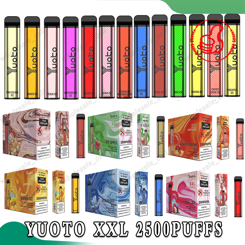 Yuoto 2500puffs xxl 1200 mah 7ml 5% 12 color battery e-cigarettes disposable vape pod device in stock wholesale price 100% original
Yuoto 2500puffs xxl 1200 mah 7ml 5% 12 color battery e-cigarettes disposable vape pod device in stock wholesale price 100% original