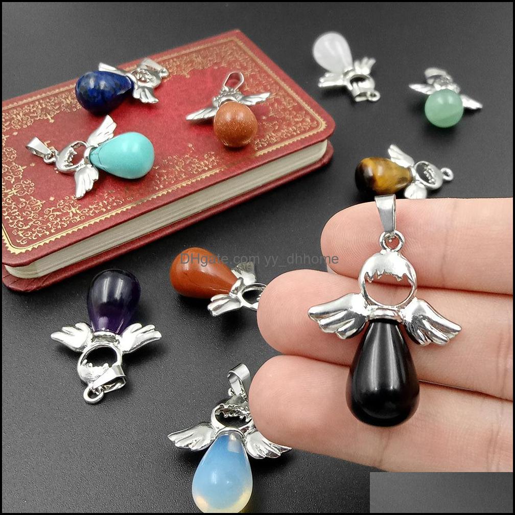 Charms Jewelry Findings Components Natural Stone Angel Pendant For Necklace Quartz Opal Agates Pendants Water Drop Female Gift Delivery 20
Charms Jewelry Findings Components Natural Stone Angel Pendant For Necklace Quartz Opal Agates Pendants Water Drop Female Gift Delivery 20