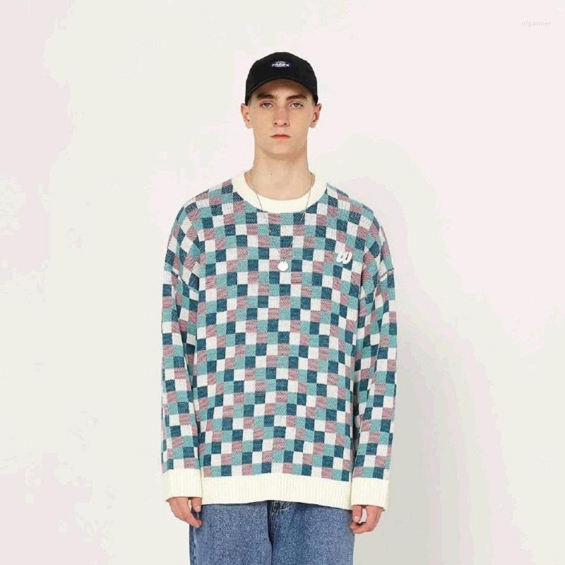 Men's Sweaters Knitted Sweater Men Plaid Pullover Men's Spring And Autumn Korean Loose Round Neck All-match Harajuku ClothingMen's Olga2, Blue
Men's Sweaters Knitted Sweater Men Plaid Pullover Men's Spring And Autumn Korean Loose Round Neck All-match Harajuku ClothingMen's Olga2, Blue