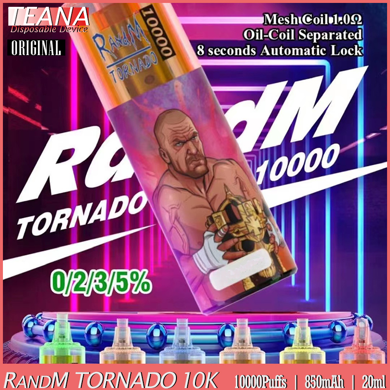 Original RANDM Tornado 10K Disposable Vape 10000 Puffs E Cigarette Rechargeable 850mAh 20ml Pre-filled Pod Cartridges 0% 2% 3% 5% Salt Mesh Coil 12 Colors Vapes
Original RANDM Tornado 10K Disposable Vape 10000 Puffs E Cigarette Rechargeable 850mAh 20ml Pre-filled Pod Cartridges 0% 2% 3% 5% Salt Mesh Coil 12 Colors Vapes
