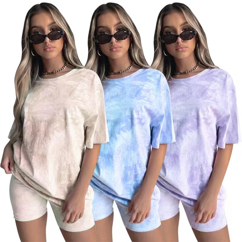 Women' Tracksuits Urban Casual European Summer Pullover Tie Dye Short Sleeve T-shirt Fashion Shorts SetWomen, Blue
Women' Tracksuits Urban Casual European Summer Pullover Tie Dye Short Sleeve T-shirt Fashion Shorts SetWomen, Blue