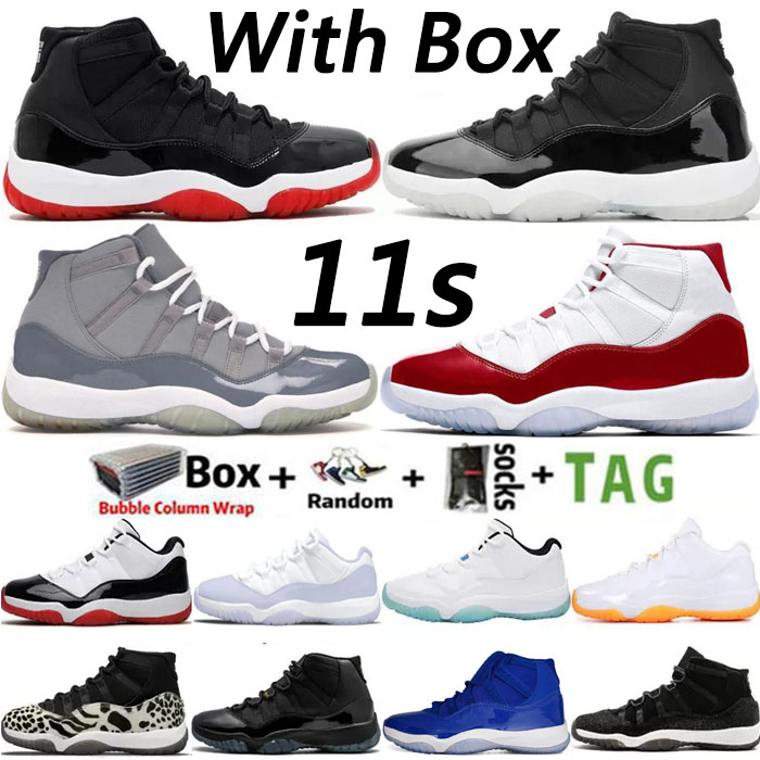 2022 With Box Jumpman High OG 11 11s Mens Basketball Shoes Cherry Cool Grey 25th Anniversary Bred UNC Gamma Blue Concord Sneakers Men Women Sports Trainers Size 36-47