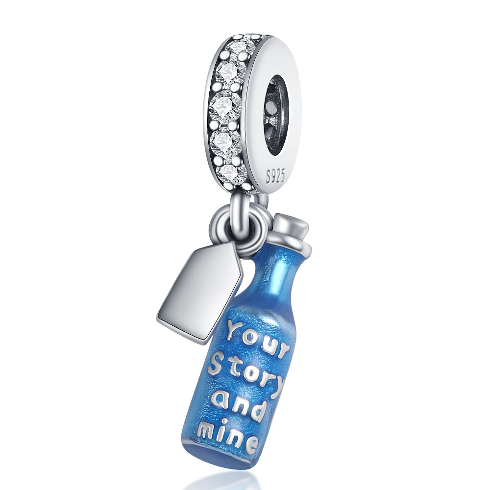 925 Silver bead fit Charms Charm Bracelet Blue Murano Glass Hourglass Crab Dolphin Guitar charmes ciondoli DIY Fine Beads Jewelry