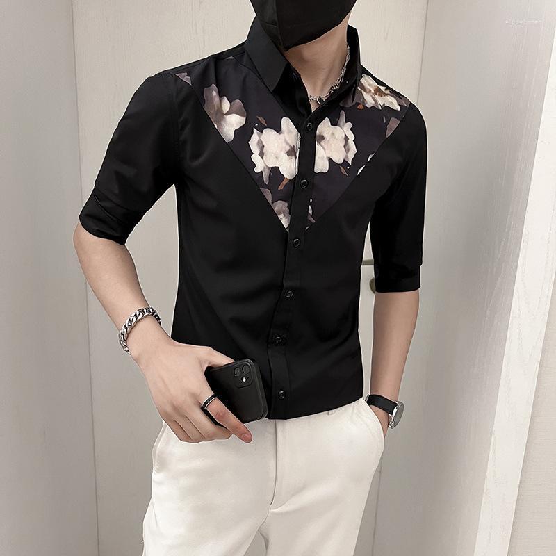 Men's Casual Shirts Summer Flower Men Half Sleeve Slim Shirt Korean Stitching Social Business Formal Dress Streetwear TopsMen's Eldd22, White
Men's Casual Shirts Summer Flower Men Half Sleeve Slim Shirt Korean Stitching Social Business Formal Dress Streetwear TopsMen's Eldd22, White