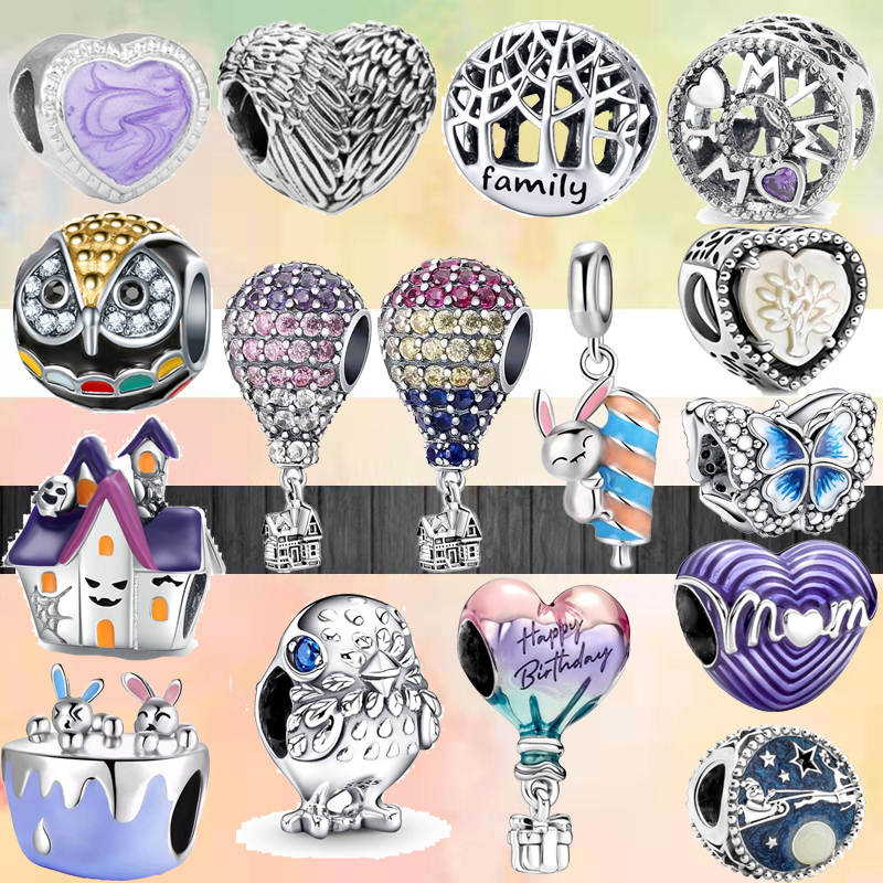 925 bracelet charms for Pandora charm set Original box Fashion Colorful Butterfly House Purple Love Mum European Bead necklace charms jewelry
925 bracelet charms for Pandora charm set Original box Fashion Colorful Butterfly House Purple Love Mum European Bead necklace charms jewelry
