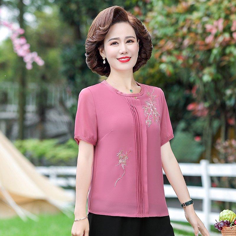 Women's Blouses & Shirts Women Summer Pullover Short Sleeve Embroidery Tops O-Neck Casual Loose Plus Size 5XL Middle Aged Mother Clothes, White
Women's Blouses & Shirts Women Summer Pullover Short Sleeve Embroidery Tops O-Neck Casual Loose Plus Size 5XL Middle Aged Mother Clothes, White
