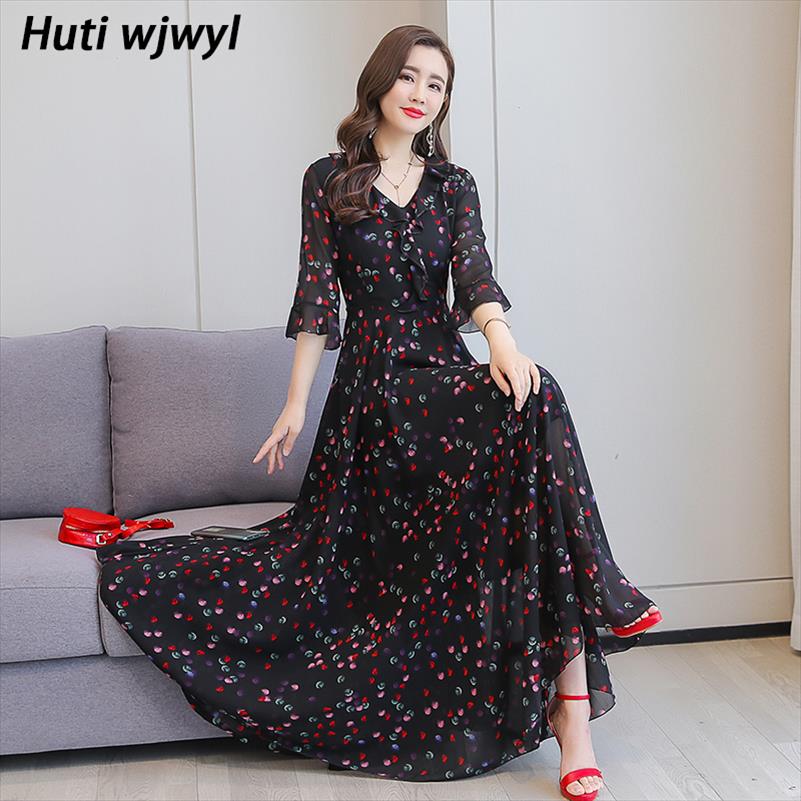 Korean Women Bodycon Party Maxi Dresses Vestidos Summer Vintage Plus Size Boho Long Sundress Floral Chiffon Casual Beach Midi Dress, As show
Korean Women Bodycon Party Maxi Dresses Vestidos Summer Vintage Plus Size Boho Long Sundress Floral Chiffon Casual Beach Midi Dress, As show