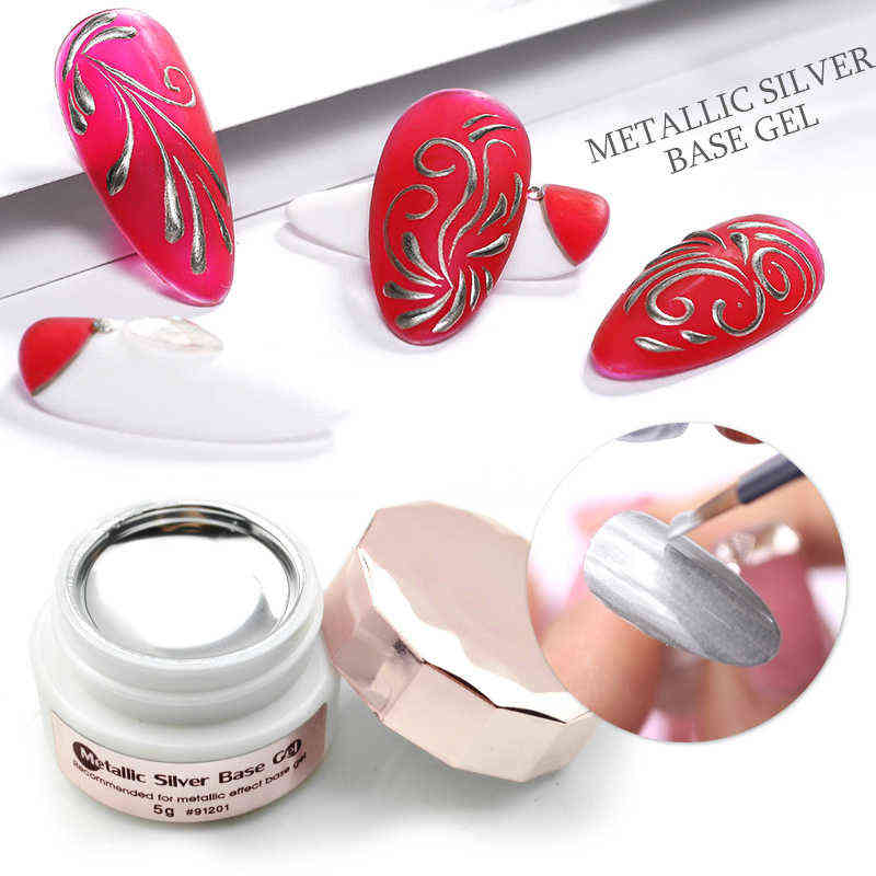 NXY Nail Gel 5g Sliver Painting Metal Effect Polish Liner Drawing Basic Color Glass Glaze Transparent Varnish 0328