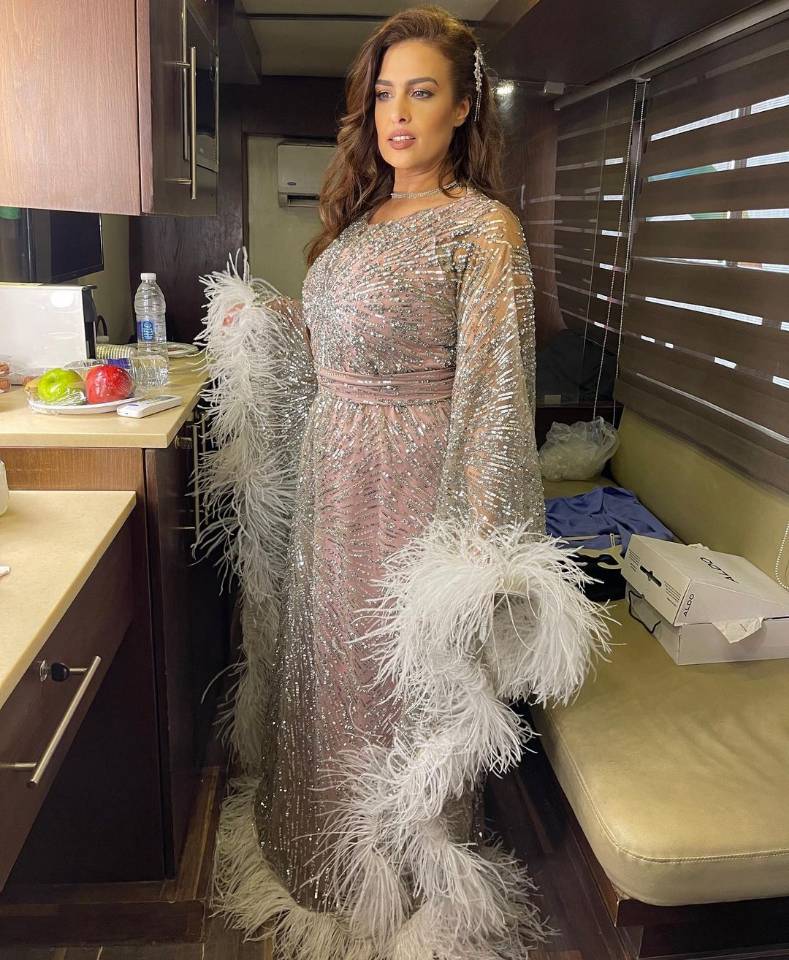 Elegant Feather Evening Dress Full Sleeve Sequined Beaded Dubai Women Sparkly Wear Custom Made Party Plus Size Prom Formal Gowns