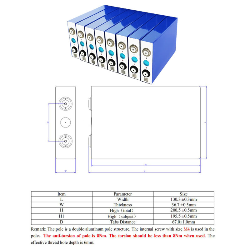 EVE Lifepo4 Battery lf105 LFP Batteries 105Ah 3500 Cycle 3.2V for High Power Application EV Car Solar System