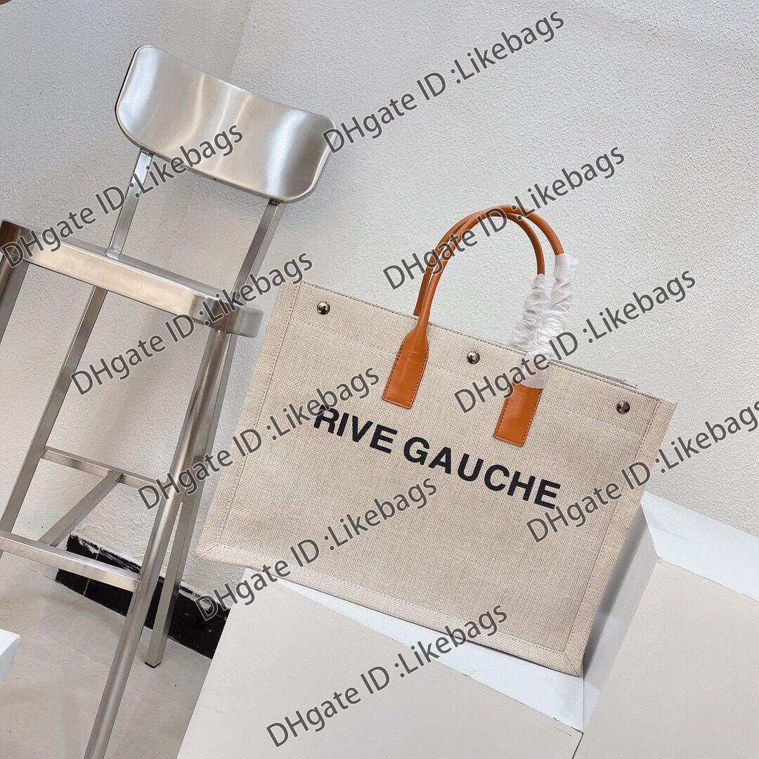 Women Handbags Purse Rive Gauche Tote Shopping Bag Canvas Fashion Linen Large Beach Bags Luxury Designer Travel Messenger Crossbody Shoulder Totes Bag, White black handle
Women Handbags Purse Rive Gauche Tote Shopping Bag Canvas Fashion Linen Large Beach Bags Luxury Designer Travel Messenger Crossbody Shoulder Totes Bag, White black handle