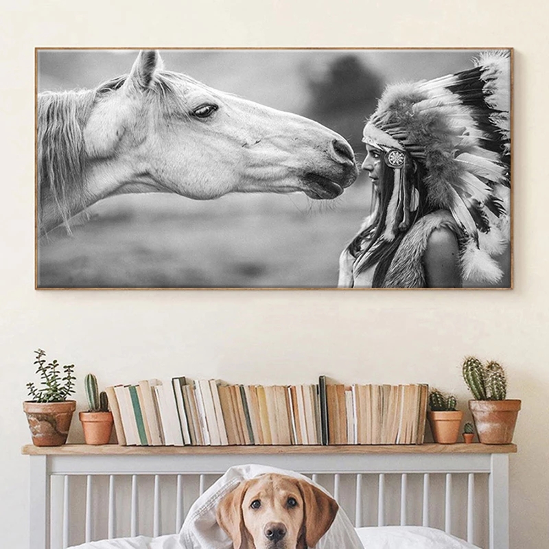 Modern Indian Woman and White Horse Canvas Paintings Posters and Prints Wall Art Abstract Pictures Home Decor Cuadros
Modern Indian Woman and White Horse Canvas Paintings Posters and Prints Wall Art Abstract Pictures Home Decor Cuadros