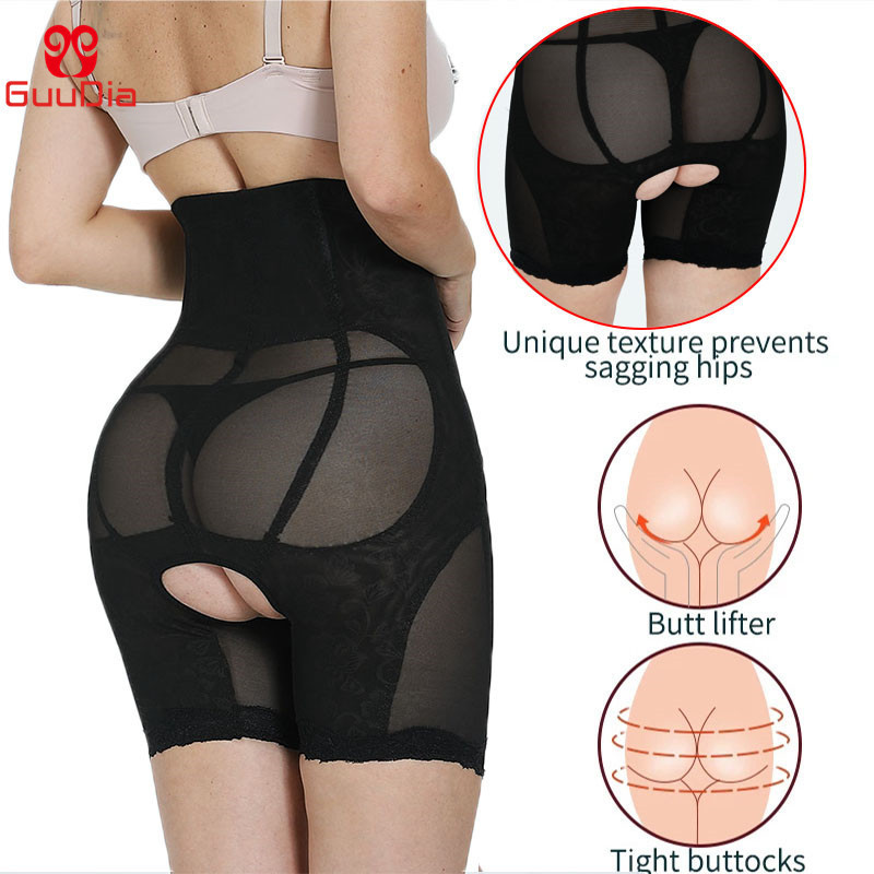 GUUDIA High Waist Shapewear Power Shorts Compression High Waisted Body Shaper Panties Shapewear Women Tummy Control High-Waisted 220506