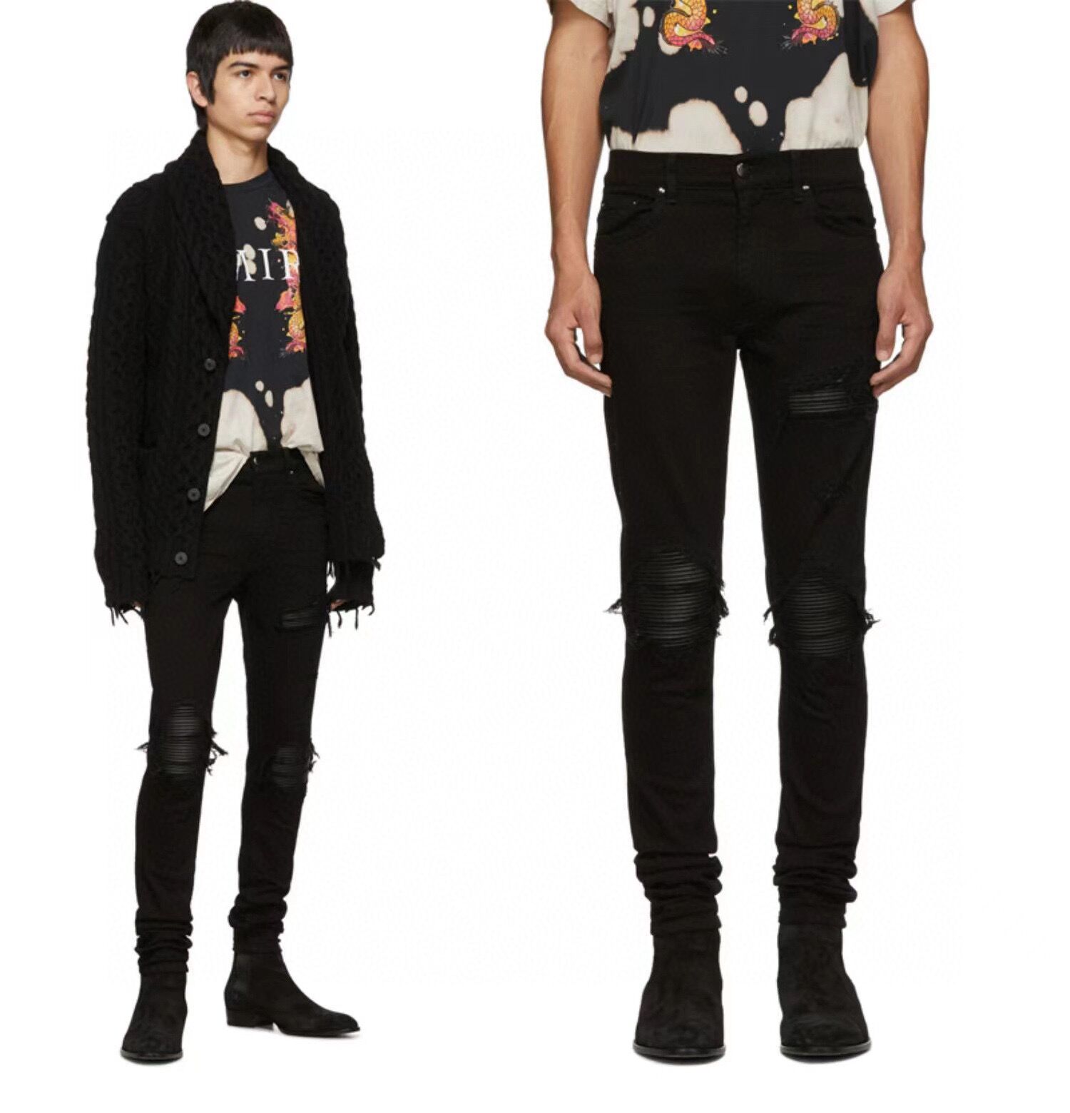 20SS HM205 Mens Designer Jeans Distressed Ripped Biker Slim Fit Motorcycle Denim For Men s Top Quality Fashion jean Mans Pants pour hommes, Black
20SS HM205 Mens Designer Jeans Distressed Ripped Biker Slim Fit Motorcycle Denim For Men s Top Quality Fashion jean Mans Pants pour hommes, Black