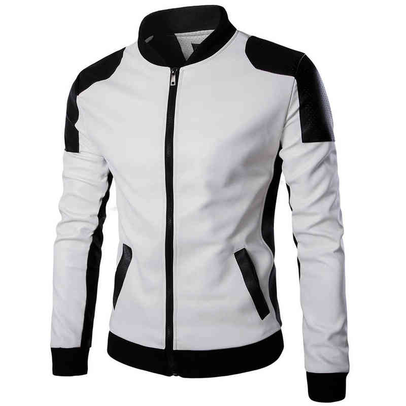 Stand Collar Pu Leather Black And White Moto Biker Jacket Male Oversize Faux Leather Patchwork Jacket Casual Jacket Men 5XL 4xl L220725
Stand Collar Pu Leather Black And White Moto Biker Jacket Male Oversize Faux Leather Patchwork Jacket Casual Jacket Men 5XL 4xl L220725