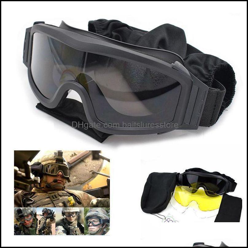 Outdoor Eyewear Military Tactical Goggles Anti-Fog Glasses Motorcycle Cycling Hiking Wargame Shooting With 3 Lens Drop Delivery 2021 Protect
Outdoor Eyewear Military Tactical Goggles Anti-Fog Glasses Motorcycle Cycling Hiking Wargame Shooting With 3 Lens Drop Delivery 2021 Protect