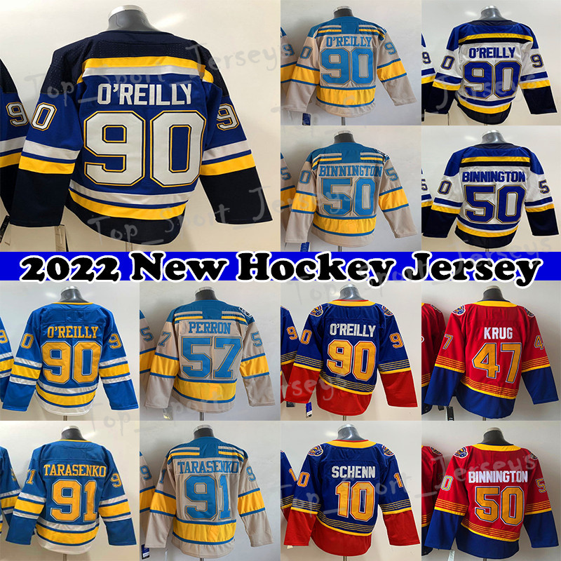 

St''Louis''Blues'' hockey jersey 90 Ryan O'Reilly 91 Vladimir Tarasenko 50 Binnington 55 Colton Parayko 57 David Perron Men Youth Women jerseys, Blue women