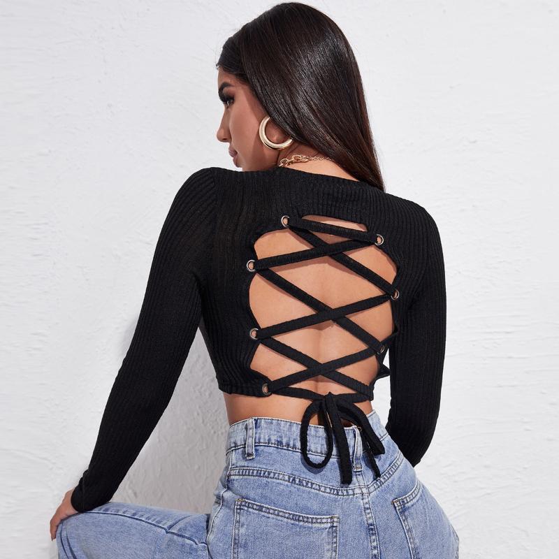 Women's Blouses & Shirts 2022 Autumn And Winter Sexy Open Navel Long Sleeve Top Slim Bottomed Shirt With Bandage On The Back T-shirt, 8695 black
Women's Blouses & Shirts 2022 Autumn And Winter Sexy Open Navel Long Sleeve Top Slim Bottomed Shirt With Bandage On The Back T-shirt, 8695 black