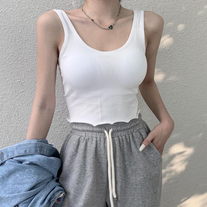 Women's Tanks & Camis Korean Style Casual Chest Wrapping Sleeveless Short Woman Tank Tops Summer Sexy U-neck T-shirt Inner ShirtsWomen's, Black
Women's Tanks & Camis Korean Style Casual Chest Wrapping Sleeveless Short Woman Tank Tops Summer Sexy U-neck T-shirt Inner ShirtsWomen's, Black