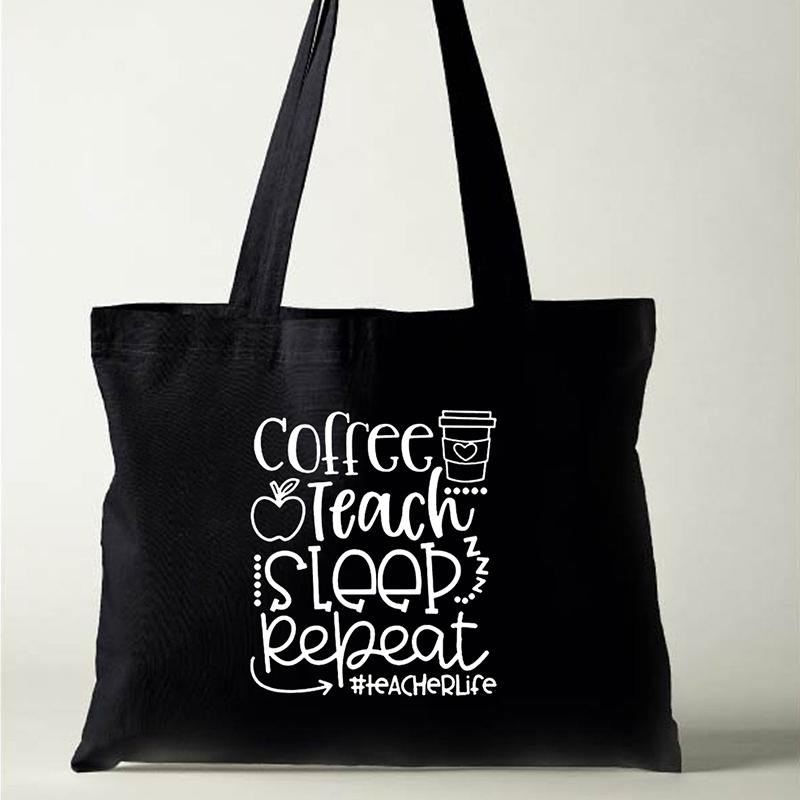 Evening Bags Canvas Shoulder Bag Coffee Teach Sleep Repeat Women Shopper Print Shopping Fashion Grocery Handbag Gift, G1531-tbbg-e
Evening Bags Canvas Shoulder Bag Coffee Teach Sleep Repeat Women Shopper Print Shopping Fashion Grocery Handbag Gift, G1531-tbbg-e