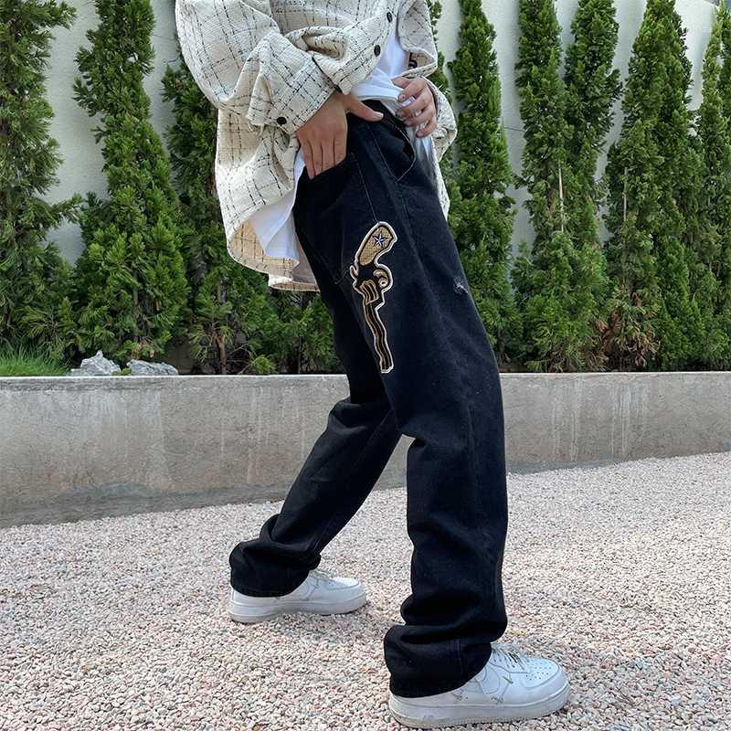 Men's Jeans Chic Design Fried Street Men's Fashion Brand Loose Straight Embroidery High MenMen's, Black
Men's Jeans Chic Design Fried Street Men's Fashion Brand Loose Straight Embroidery High MenMen's, Black