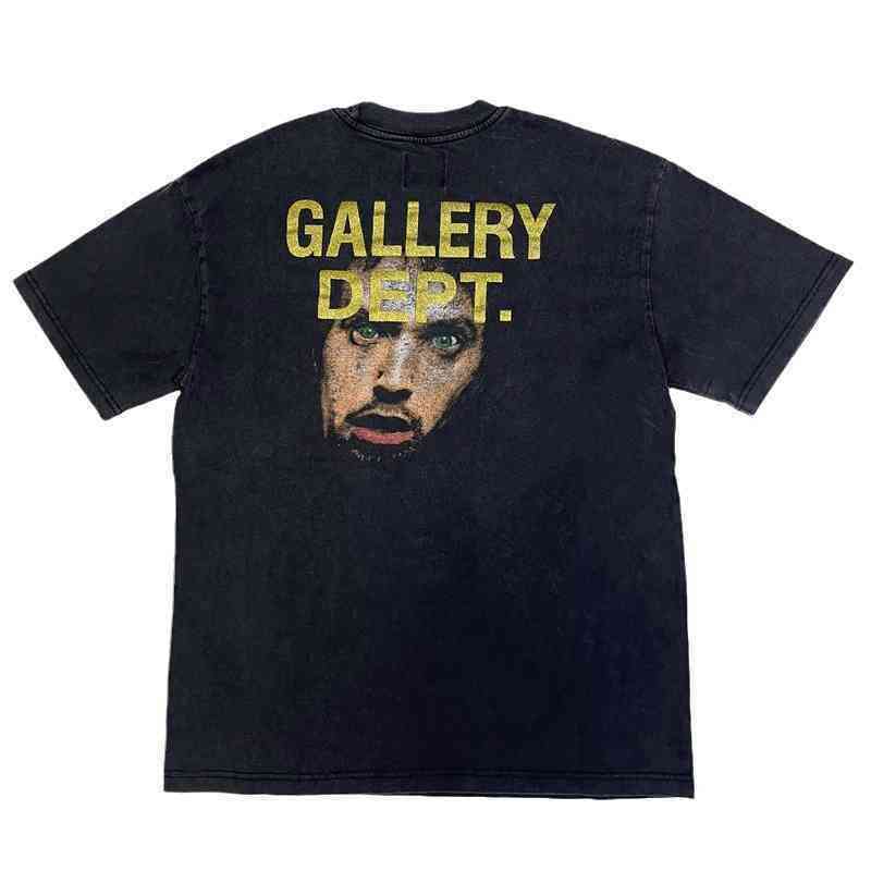 T-shirt 2022-gallerydept Gd Fog High Street Vintage Wash Made Old Bronzing Portrait Printed Short Sleeved, Wash black 
T-shirt 2022-gallerydept Gd Fog High Street Vintage Wash Made Old Bronzing Portrait Printed Short Sleeved, Wash black