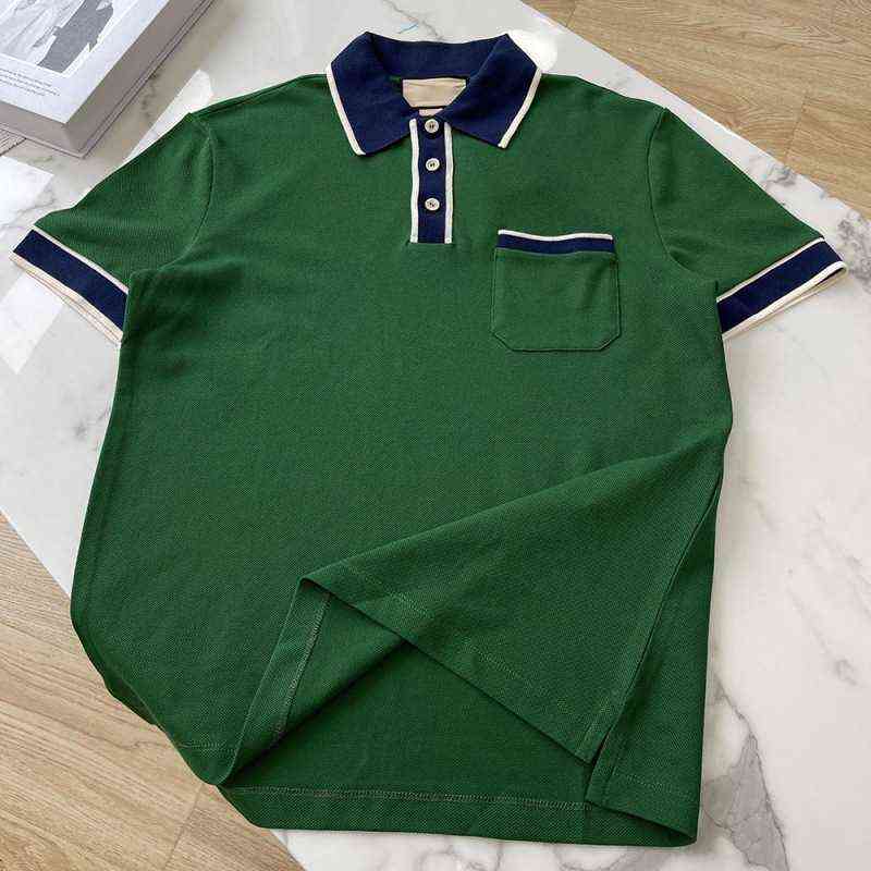 New spring and summer green pocket Lapel polo shirt with super sporty design for men and women