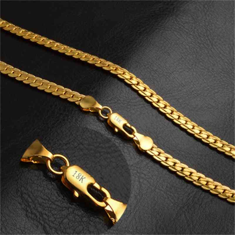 5mm 18k Gold Plated Hip Hop Chains Necklace for Men Women Fashion Jewelry Chains Necklaces Gifts Wholes Accessories 20inch