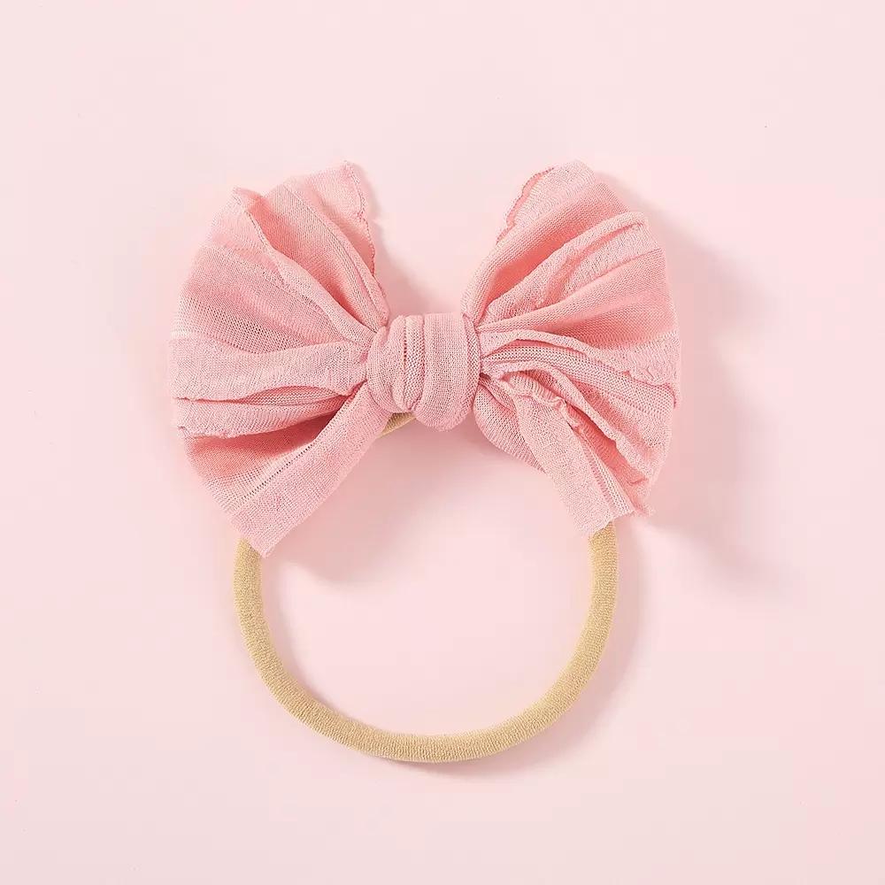 10color Fit All Baby Large Bow Girls Headband Nylon Big Bowknot Headwrap Kids for Hair Skinny Head Turban Infant Newborn Headbands